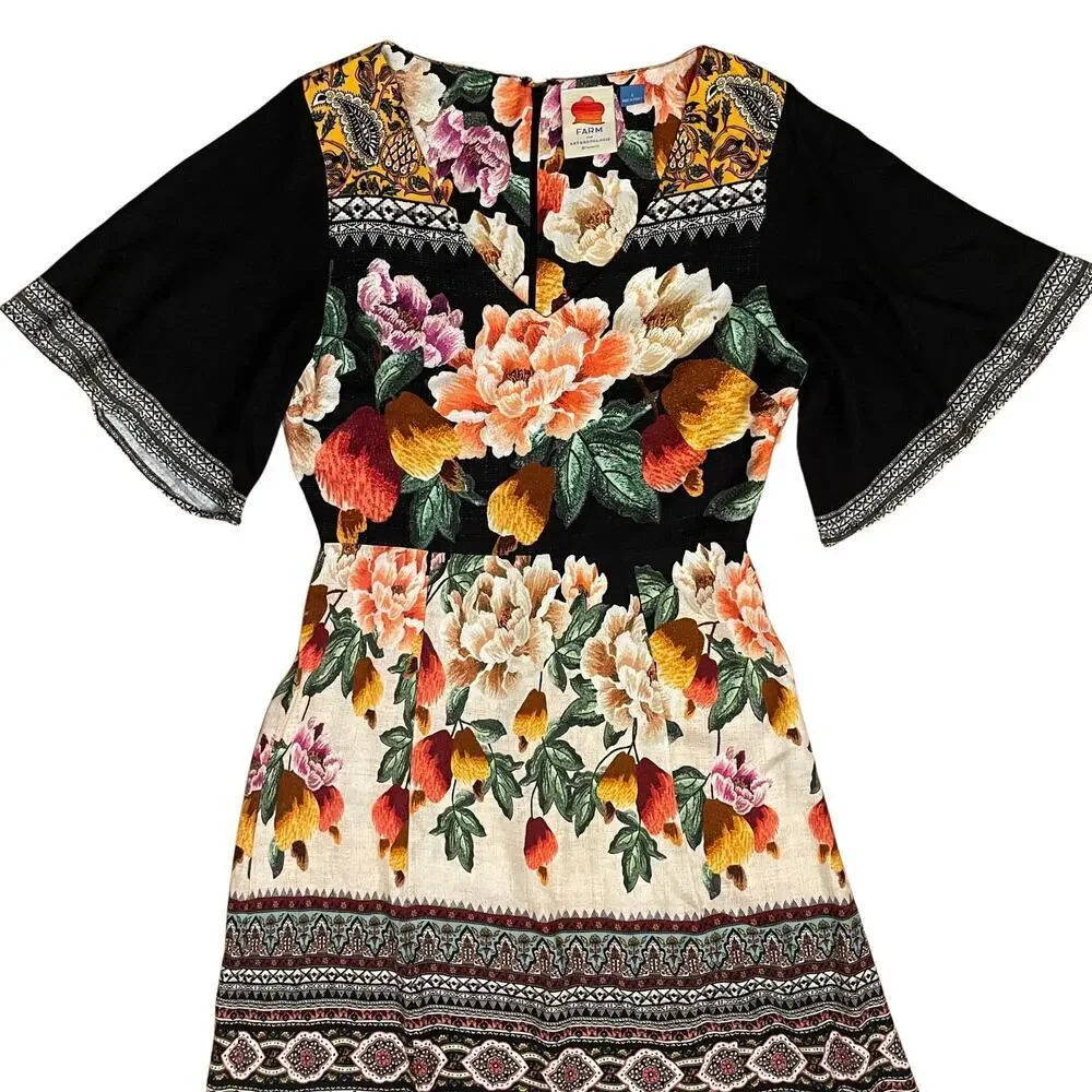 Farm Rio Esmeralda Floral Maxi Dress | Cottagecore, Boho Peasant S Sold Out Rare - Picture 2 of 8